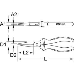 KS Tools 115.1316 ploché kleště nástrojová ocel 165 mm