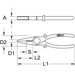 KS Tools 117.1765 kombinované kleště, 185 mm