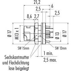 binder 09 0762 190 05 09 0762 190 05-20 přírubová zásuvka , 1 ks