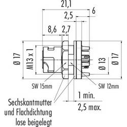 binder 09 0762 180 05 09 0762 180 05-20 přírubová zásuvka , 1 ks