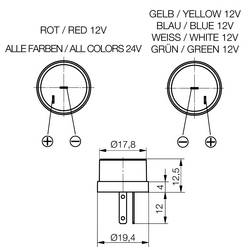 Signal Construct LP18412 indikační LED modrá 12 V/DC Bulk
