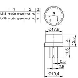 Signal Construct LE18214 vícebarevná LED červená, zelená 24 V/DC Bulk