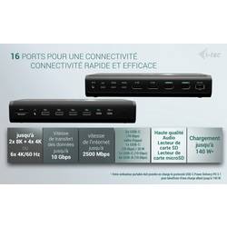 i-tec USB-C® dokovací stanice I-TEC Universal 6x 4K Display DS+PD140W