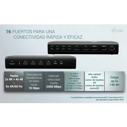 i-tec USB-C® dokovací stanice I-TEC Universal 6x 4K Display DS+PD140W