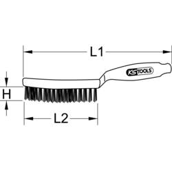 KS Tools 201.2326 Mosazný drátěný kartáč 3 řady, 285 mm