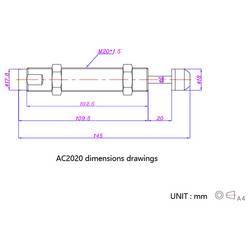 TRU COMPONENTS tlumič nárazů TC-14330884 TC-AC2020-2 Materiál pouzdra: ocel délka: 20 mm 1 ks