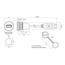 encitech 1310-1018-02 1310-1018-02 USB konektor Typ A, 1.00 m, 1 ks