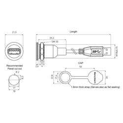 encitech 1310-1015-01 USB konektor Typ A, 0.50 m, 1 ks