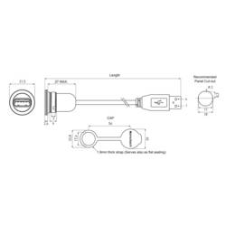 encitech 1310-1002-01 USB konektor Typ A, 0.50 m, 1 ks