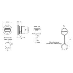 encitech 1310-1001-01 1310-1001-01 USB konektor Typ A, 1 ks