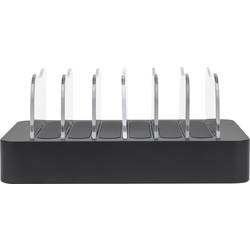 Manhattan 102254 USB nabíjecí hub, 6x USB A, 50 W, černá, transparentní