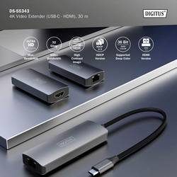 Digitus DS-55343 USB 3.1, USB-C® připojovací kabel přes síťový kabel RJ45, přes signálové vedení 30 m