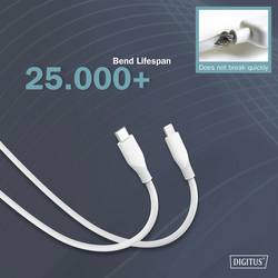 Digitus USB kabel USB 2.0 Apple Lightning konektor, USB-C ® zástrčka 2.00 m bílá flexibilní provedení, flexibilní provedení, s USB, silikonový, Vynikající