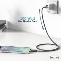 Digitus Kabel USB-C USB 3.2 Gen2 USB-C ® zástrčka 0.50 m černá (matná) Vynikající odolnost proti stárnutí, flexibilní provedení, flexibilní vnitřní vodič,