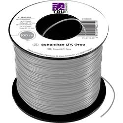 TRU COMPONENTS TC-7572808 lanko/ licna, LiY, 1 x 0.22 mm², šedá, 100 m