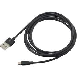 Ansmann USB kabel USB 2.0 USB-A zástrčka, USB Micro-B zástrčka 2.00 m černá hliníková zástrčka, krytí TPE 1700-0077