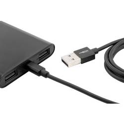 Ansmann USB kabel USB 2.0 USB-A zástrčka, USB Micro-B zástrčka 1.20 m černá hliníková zástrčka, krytí TPE 1700-0076