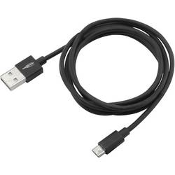 Ansmann USB kabel USB 2.0 USB-A zástrčka, USB Micro-B zástrčka 1.20 m černá hliníková zástrčka, krytí TPE 1700-0076