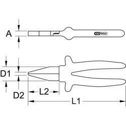 KS Tools 117.1298 ploché kleště nástrojová ocel 160 mm