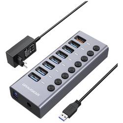GrauGear G-HUB71-A USB Hub 7 portů USB-A USB 3.0 5 GBit/s lze spínat jednotlivě vícebarevná G-HUB71-A