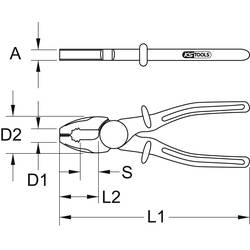 KS Tools 117.1639 kombinované kleště, 200 mm
