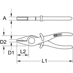 KS Tools 117.1642 ploché kleště plast 180 mm