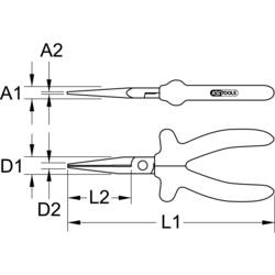 KS Tools 117.1715 ploché kleště nástrojová ocel 160 mm
