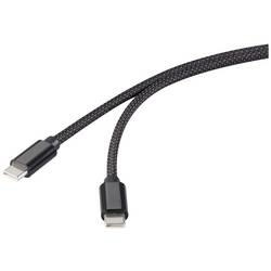 Renkforce USB kabel USB 2.0 USB-C ® zástrčka, USB-C ® zástrčka 1.00 m černá S magnetickým vinutím, látkový potah RF-6437920