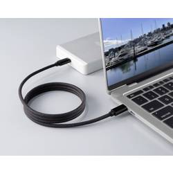 Renkforce USB kabel USB 2.0 USB-C ® zástrčka, USB-C ® zástrčka 1.00 m černá S magnetickým vinutím, látkový potah RF-6437920