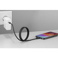 Renkforce USB kabel USB 2.0 USB-C ® zástrčka, USB-C ® zástrčka 1.00 m černá S magnetickým vinutím, látkový potah RF-6437920