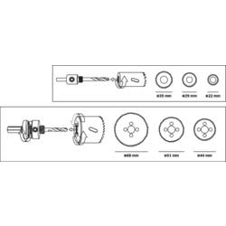 TOOLCRAFT TO-6803625 sada děrovacích pil 6dílná 22 mm, 29 mm, 35 mm, 44 mm, 51 mm, 68 mm 1 sada