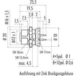 binder 86 0632 1000 00008 neupravený zástrčkový konektor pro senzory - aktory, 86 0632 1000 00008-20, piny: 8, 1 ks