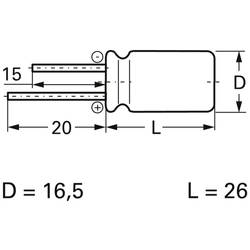 Frolyt E-RY3055 elektrolytický kondenzátor radiální 7.5 mm 330 µF 100 V 20 % (Ø x d) 16.5 mm x 26 mm 1 ks