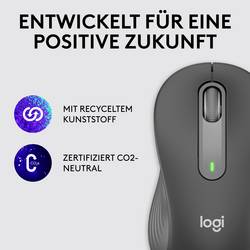 Logitech Signature M650 L left optická myš, přenos bezdrátový, Bluetooth®, 5 tlačítko, 4000 dpi, grafitová