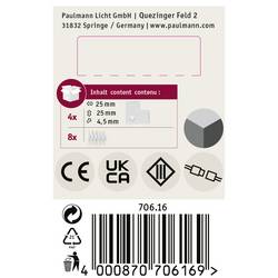Paulmann 70616 rohový konektor 90° plast (d x š x v) 2.5 x 2.5 x 0.45 cm 4 ks