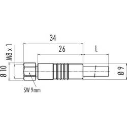 binder 77 3706 0000 50004-0200 upravený zástrčkový konektor pro senzory - aktory, 77 3706 0000 50004-0200-20, piny: 4, 2 m, 1 ks