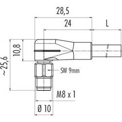 binder 77 3703 0000 50008-0500 upravený zástrčkový konektor pro senzory - aktory, 77 3703 0000 50008-0500-20, piny: 8, 5 m, 1 ks