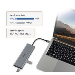 Akasa USB-C® dokovací stanice USB Type-C 14-In-1 Dock Vhodné pro značky (dokovací stanice pro notebook): univerzální integrovaná čtečka karet, napájení USB-C®