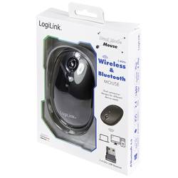 LogiLink ID0204 optická myš, přenos Bluetooth®, bezdrátový, 3 tlačítko, 1600 dpi, černá