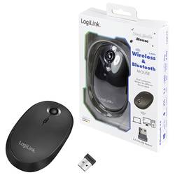LogiLink ID0204 optická myš, přenos Bluetooth®, bezdrátový, 3 tlačítko, 1600 dpi, černá