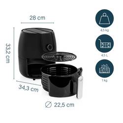 Princess Digital Aerofryer XXL horkovzdušná fritéza 4.5 l 1 500 W s displejem černá