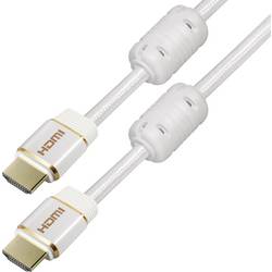 Maxtrack HDMI kabel Zástrčka HDMI-A, Zástrčka HDMI-A 1.50 m bílá C 216-1,5 L 4K UHD, stíněný, Audio Return Channel, pozlacené kontakty, s feritovým jádrem HDMI