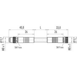binder 77 3406 3405 50004-0200 upravený zástrčkový konektor pro senzory - aktory, 77 3406 3405 50004-0200-20, piny: 4, 2 m, 1 ks