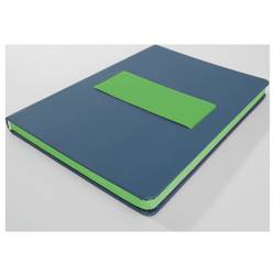 Sigel LS204 poznámková kniha Linescape Hardcover DIN A5 čtverečkovaný středně modrá , neonově zelená Počet listů: 88 listů