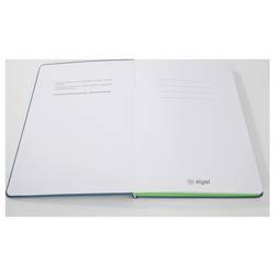 Sigel LS204 poznámková kniha Linescape Hardcover DIN A5 čtverečkovaný středně modrá , neonově zelená Počet listů: 88 listů