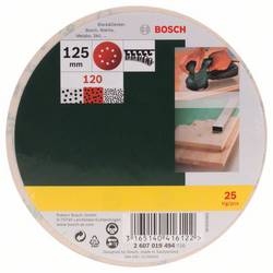Bosch Accessories 2607019494 brusné papíry pro excentrické brusky na suchý zip, s otvory Zrnitost 120 (Ø) 125 mm 25 ks