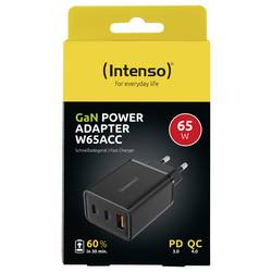 Intenso W65ACC GaN USB nabíječka, GaN, USB Power Delivery (USB-PD) , 1x USB A , 2x USB-C®, 65 W, černá