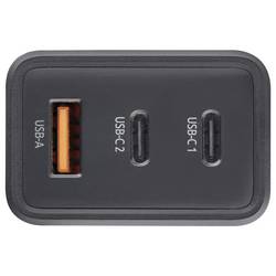 Intenso W65ACC GaN USB nabíječka, GaN, USB Power Delivery (USB-PD) , 1x USB A , 2x USB-C®, 65 W, černá