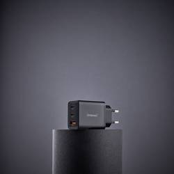 Intenso W65ACC GaN USB nabíječka, GaN, USB Power Delivery (USB-PD) , 1x USB A , 2x USB-C®, 65 W, černá