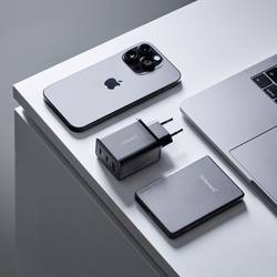 Intenso W65ACC GaN USB nabíječka, GaN, USB Power Delivery (USB-PD) , 1x USB A , 2x USB-C®, 65 W, černá